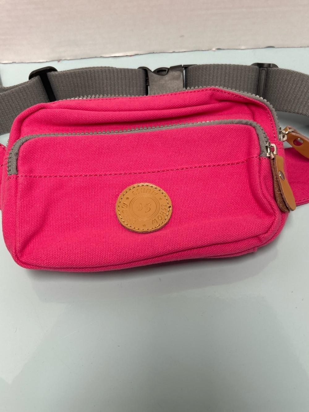 Canvas Waist Bag - Hot Pink Travel Belt Bag